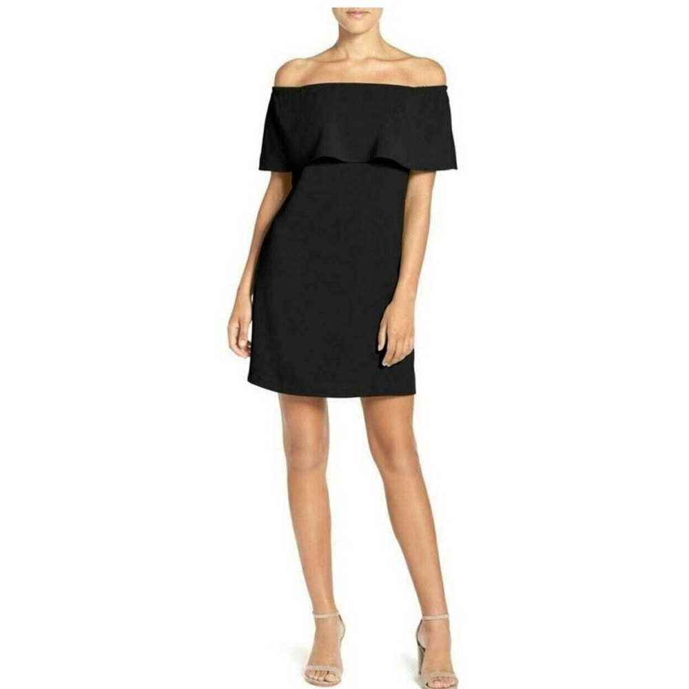 Charles Henry Black Off
Shoulder Mini Dress - XS